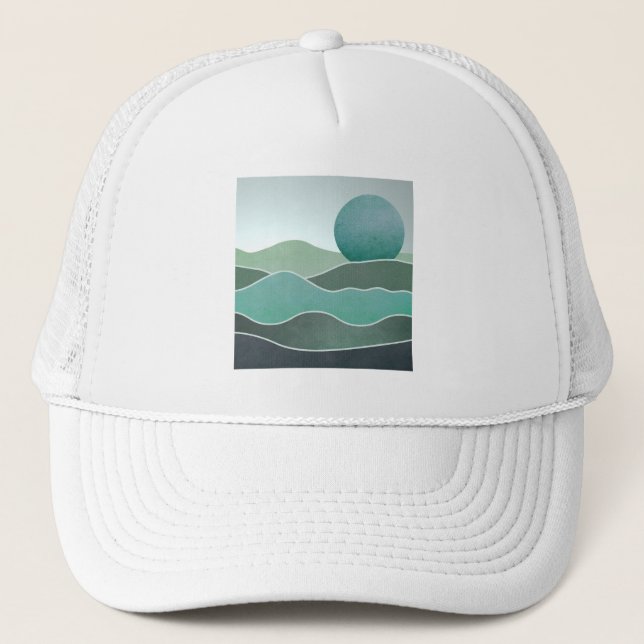Gorra De Camionero Paisaje del Mundo Turquesa (Anverso)