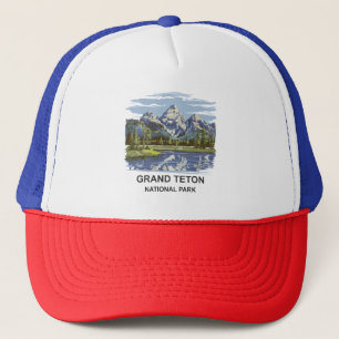 Gorra De Camionero Paisaje del Parque Nacional del Gran Tetón