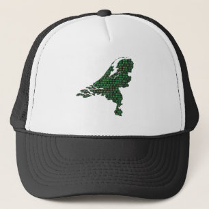 Gorra De Camionero Países Bajos digitales - código binario en el mapa