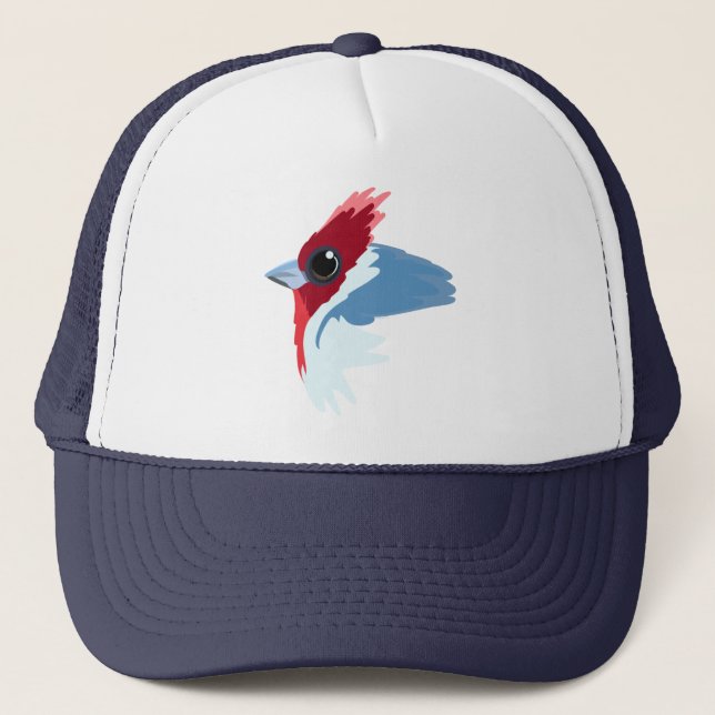Gorra De Camionero Pájaro cardenal de la cresta roja (Anverso)