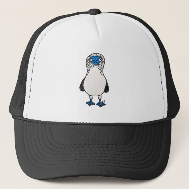 Gorra De Camionero Pájaro con base azul del bobo de las Islas (Anverso)