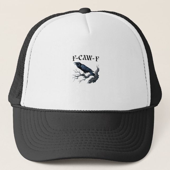 Gorra De Camionero Pájaro Cuervo Divertido F-Caw-F (Anverso)