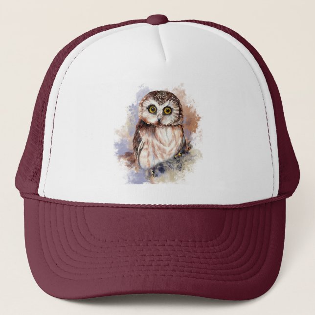 Gorra De Camionero Pájaro De Lechuza Pequeña Y Atractiva (Anverso)