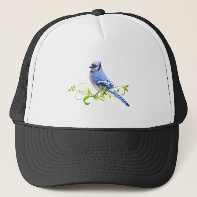 Gorra De Camionero Pájaro del arrendajo azul (Anverso)