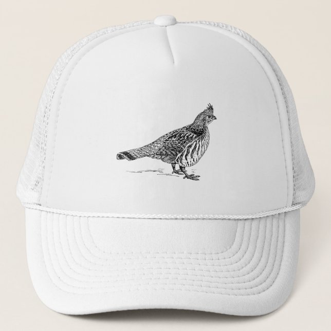Gorra De Camionero Pájaro Sletch del urogallo (Anverso)