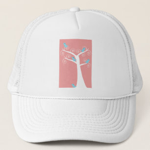 Gorra De Camionero pájaros azules en árbol arte de pájaro lindo