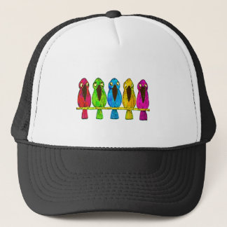 Gorra De Camionero Pájaros coloridos divertidos lindos junto de lado