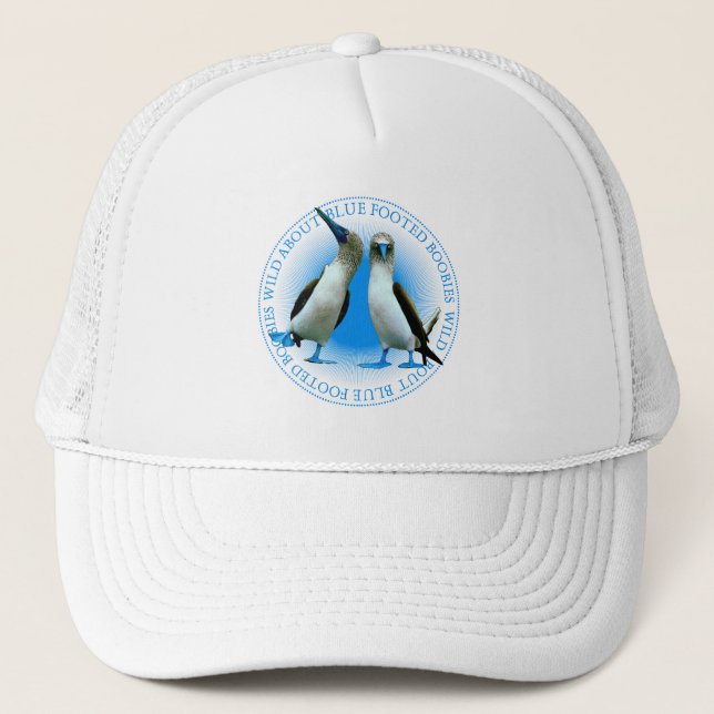 Gorra De Camionero Pájaros con pies azules, recuerdos de Galápagos (Anverso)
