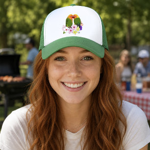 Gorra De Camionero Pájaros del Amor Flores Tropicales