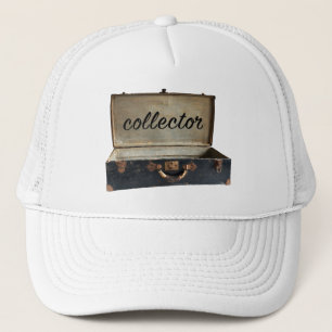 Gorra De Camionero Palabra del coleccionista en maleta de baúl antigu