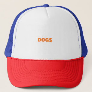 Gorra De Camionero Palabra DOGS en amarillo