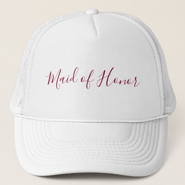 Gorra De Camionero Palabras de honor en la escritura de Borgoña (Anverso)