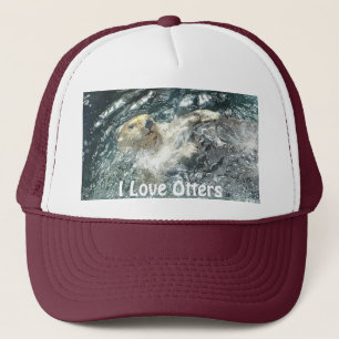 Gorra De Camionero Palabras flotantes de mar "¡Me encantan las nutria