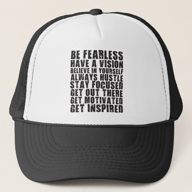 Gorra De Camionero Palabras motivacionales - Sean intrépidos. Tener u (Anverso)