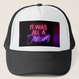 Gorra De Camionero Palabras Púrpura Rosa Texto Arte Todo Fue Un Rótul