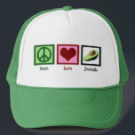 Gorra De Camionero Paladar de amor por la paz<br><div class="desc">Un signo de paz de bonito,  corazón y un regalo de aguacate. Cápsula verde para los amantes del guacamole.</div>