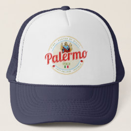 Gorra De Camionero Palermo Capital De Sicilia Italia Vintage Souvenir