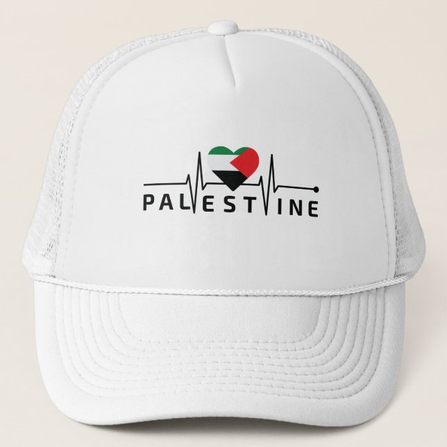 Gorra De Camionero Palestina Libre M'y Hearts Beat For Palestine (Anverso)