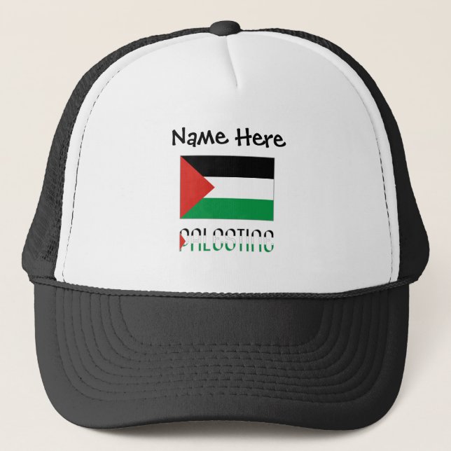 Gorra De Camionero Palestina y la bandera palestina personalizada (Anverso)