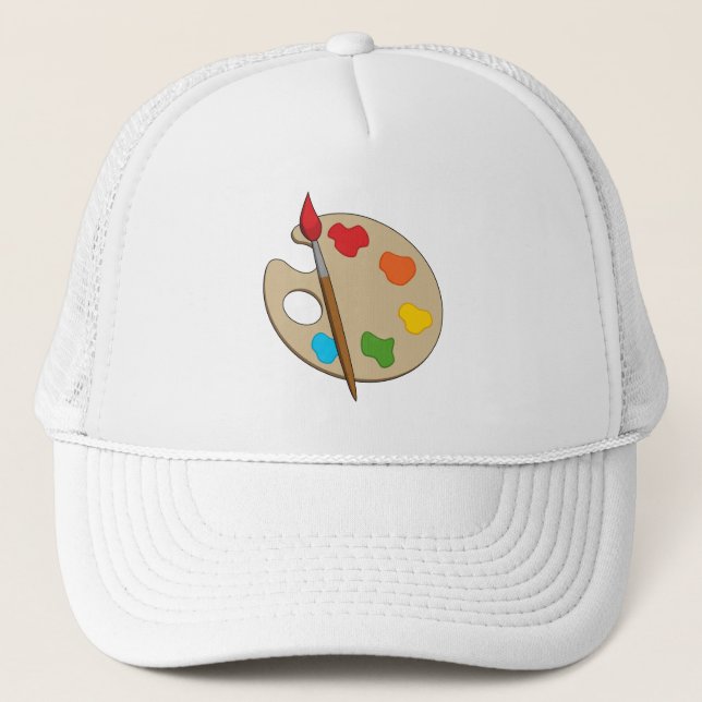 Gorra De Camionero Paleta de artista con pincel de pintura (Anverso)