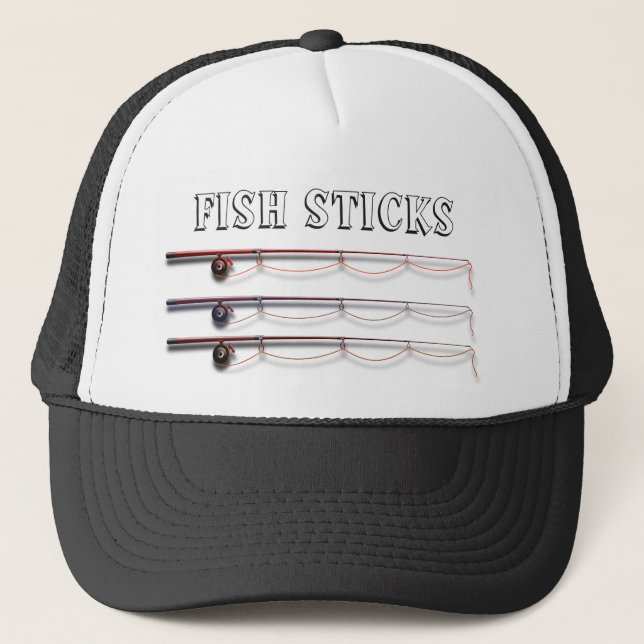 Gorra De Camionero "Palillos de pescados divertidos" con las cañas de (Anverso)
