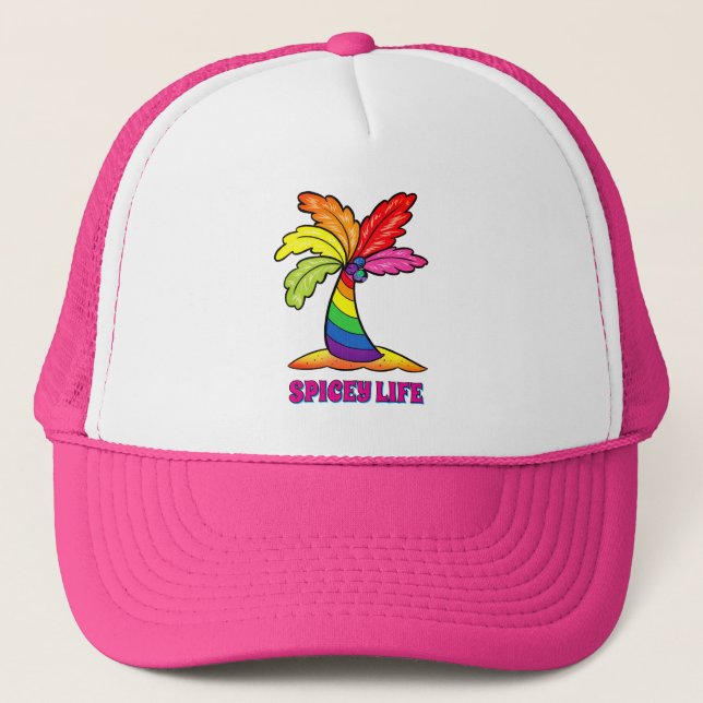 Gorra De Camionero Palm arcoiris SPICeY LIFE (Anverso)