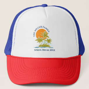 Gorra De Camionero Palm Tree Beach Trip Sunset Cute Personalizado