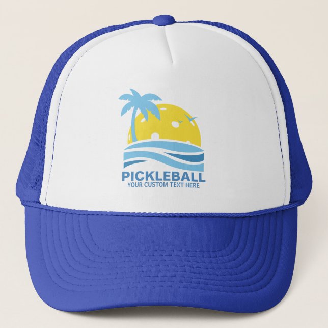 Gorra De Camionero Palm Tree Tropical De Baloncesto Salto Personaliza (Anverso)