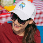 Gorra De Camionero Palm Trees de Playa de Verano de Reunión Familiar<br><div class="desc">Familia Reunión Verano Playa Palm Trees Sun Retro Estilo Trucker Hat Cap. Hay muchos colores para elegir. Ideal para vacaciones de reuniones familiares desde acampar en la playa a un crucero en barco. Personaliza con tu apellido, ubicación, año o fecha y más. Navy Blue Text o elige tu propio color....</div>