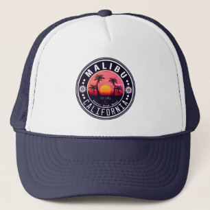 Gorra De Camionero Palm Trees Retro Sunset de Malibu California 60