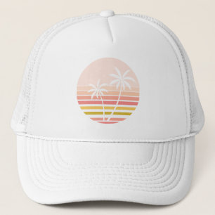 Gorra De Camionero Palm Trepes Tropicales a Rayas