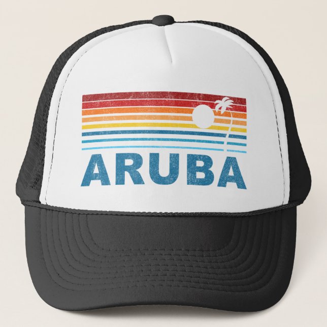 Gorra De Camionero Palmera Aruba (Anverso)