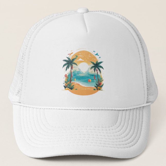 Gorra De Camionero palmera de Sun Beach (Anverso)