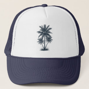 Gorra De Camionero Palmera - Estilo Retro Playa Tropical Sol Verano