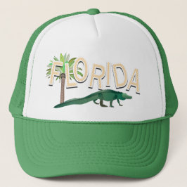Gorra De Camionero Palmera y cocodrilo de la Florida