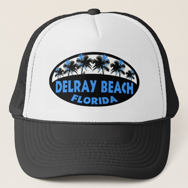 Gorra De Camionero Palmeras azules de Delray Beach Florida (Anverso)