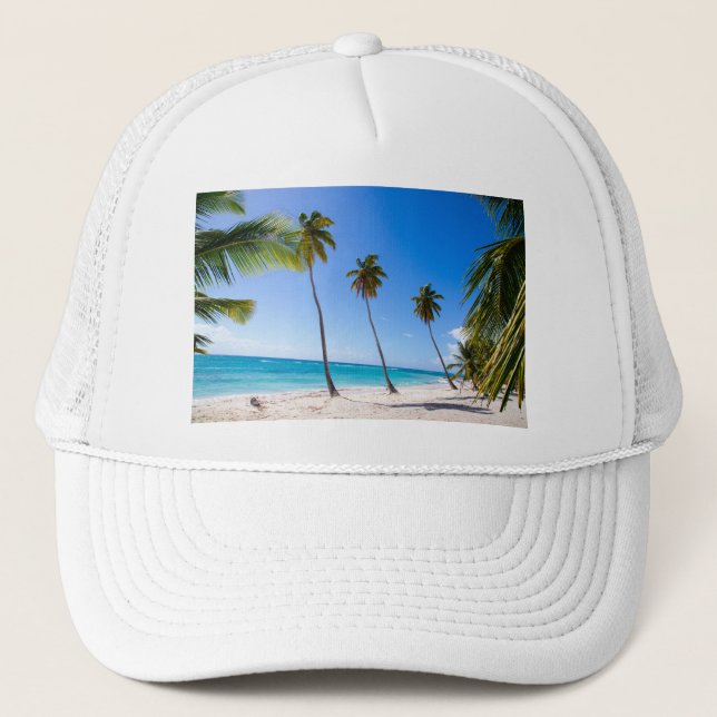Gorra De Camionero Palmeras en la playa de Isla Saona (Anverso)