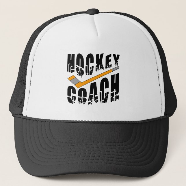Gorra De Camionero Palo de entrenador de hockey (Anverso)