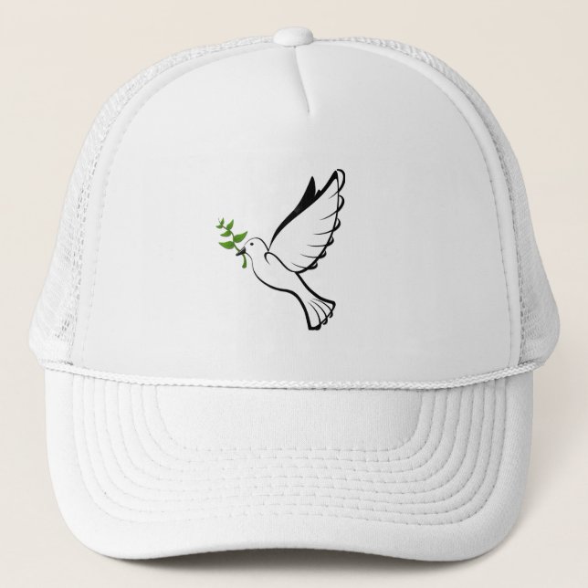 Gorra De Camionero Paloma de paz con rama de olivo (Anverso)