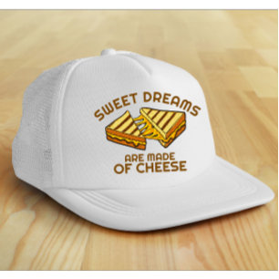 Gorra De Camionero Pan De Queso Personalizado Moderno Texto Amarillo