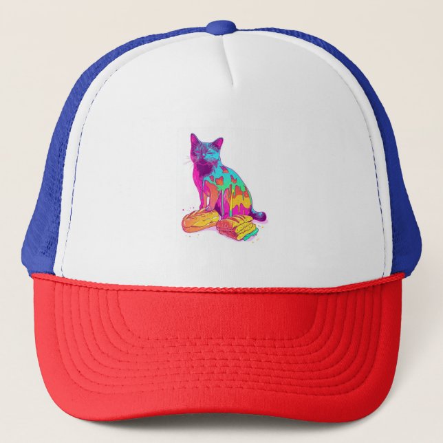 Gorra De Camionero Pan Meowphosis - Glitchy Funny Cat Meme (Anverso)