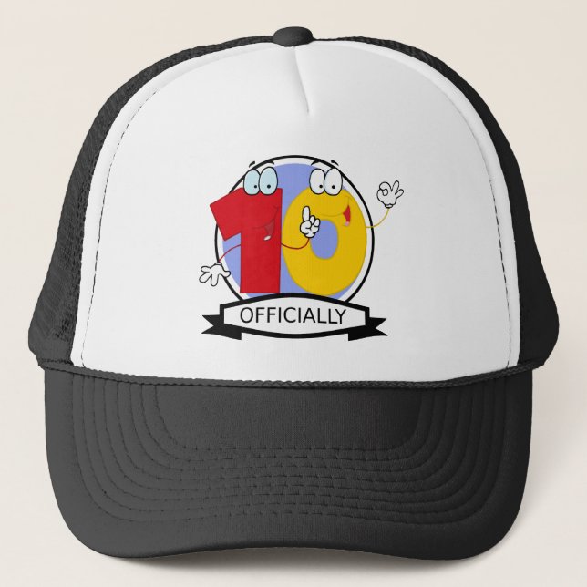 Gorra De Camionero Pancarta oficial de 10 cumpleaños (Anverso)