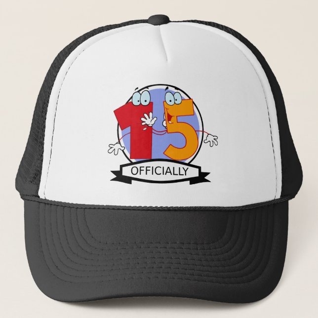 Gorra De Camionero Pancarta oficial de cumpleaños 15 (Anverso)