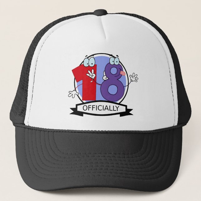 Gorra De Camionero Pancarta oficial de cumpleaños 18 (Anverso)