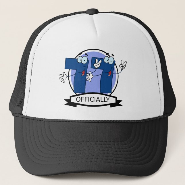 Gorra De Camionero Pancarta oficial de cumpleaños 77 (Anverso)