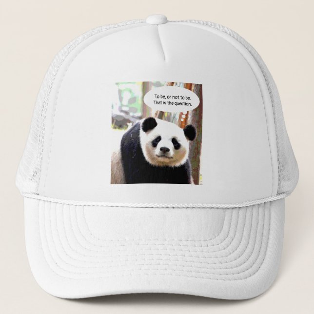 Gorra De Camionero Panda Bear Shakespeare Cita Elegante Moderno (Anverso)