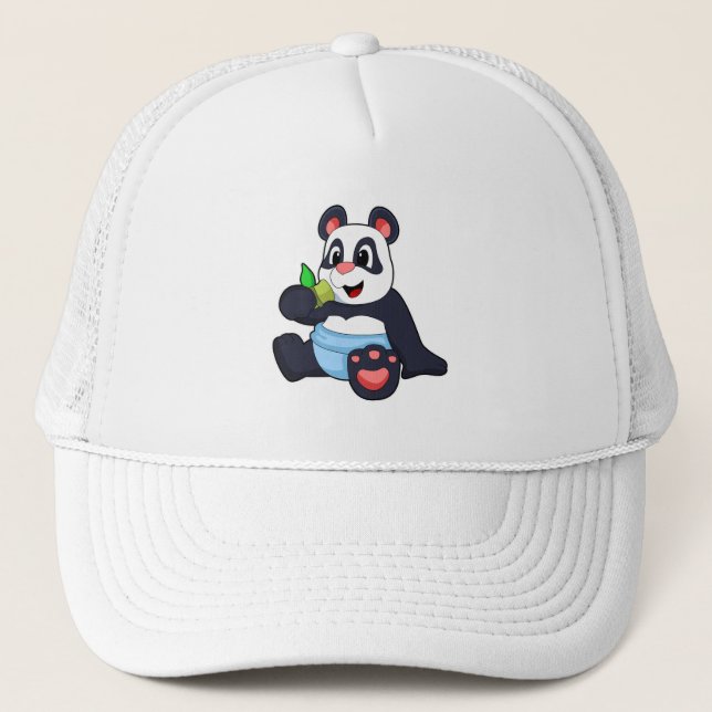 Gorra De Camionero Panda como bebé con bambú (Anverso)