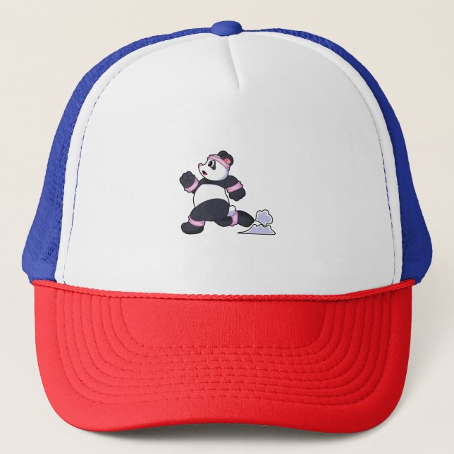 Gorra De Camionero Panda como corredor en carrera (Anverso)