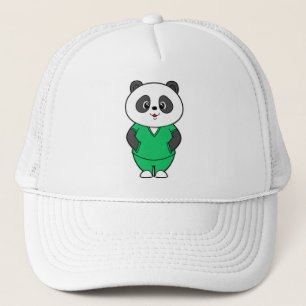 Gorra De Camionero Panda como enfermera con bata