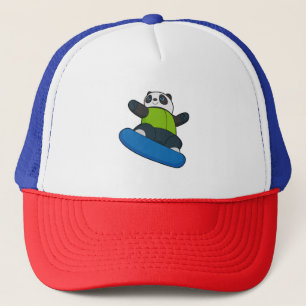 Gorra De Camionero Panda como snowboard con snowboard